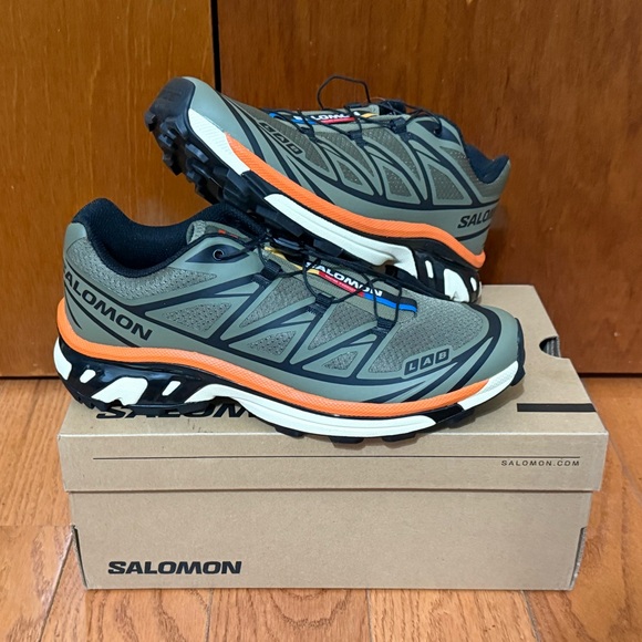 Salomon XT-6 Deep Lichen Green/Black/Marmalade - Size 8.5 Men - Picture 7 of 8